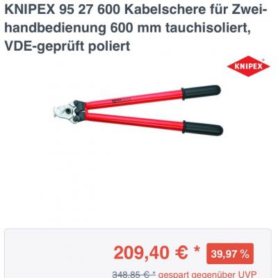 KNIPEX 95 27 600 Kabelschere NEU!!Original verpackt!! - thumb