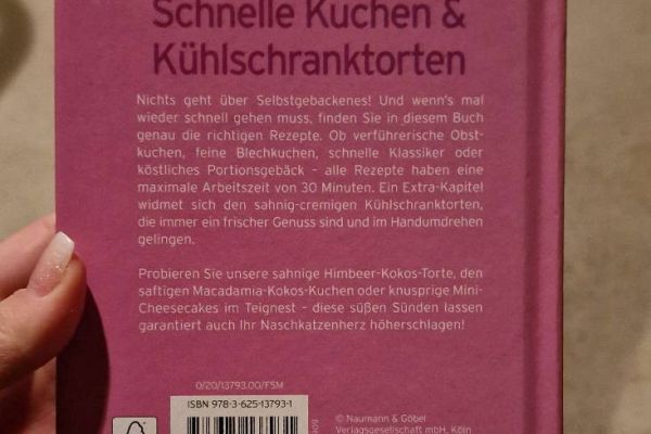 Verkaufe das Kochbuch "Schnelle Kuchen und Kühlschranktorten"