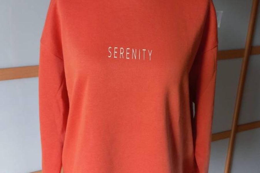 Yoga-Sweatshirt / Felpa orange "Serenity" WIE NEU - Bild 1