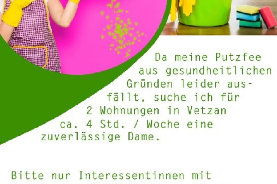 Putzfee für 2 Privat-Wohnungen in Vetzan - Bild 1